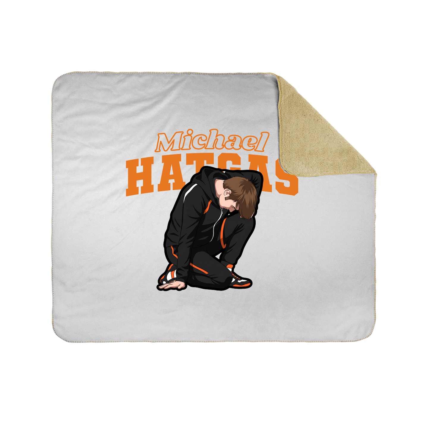 Throw Blanket — Name Arch in White