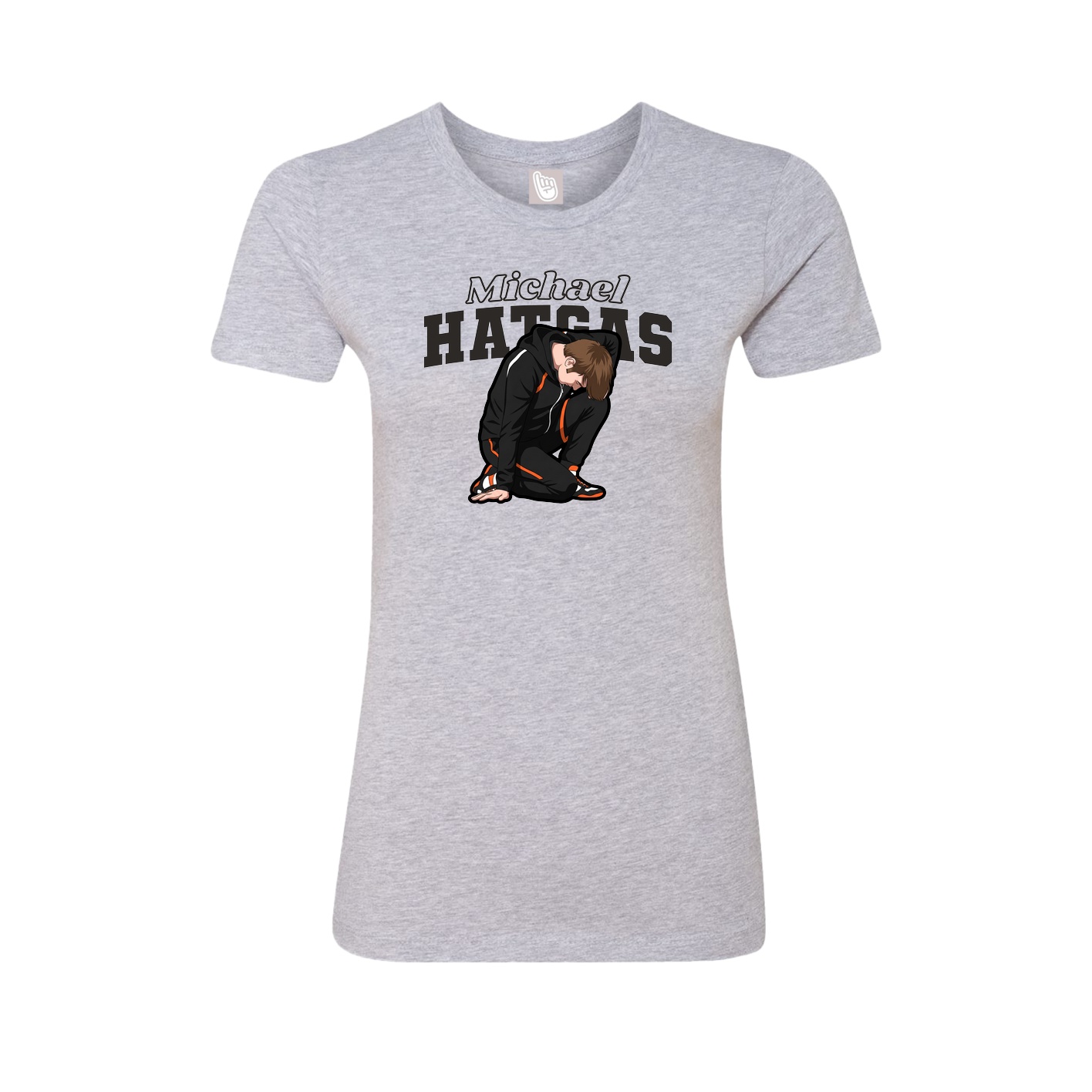 Fitted Women's Tee — Name Arch in Grey
