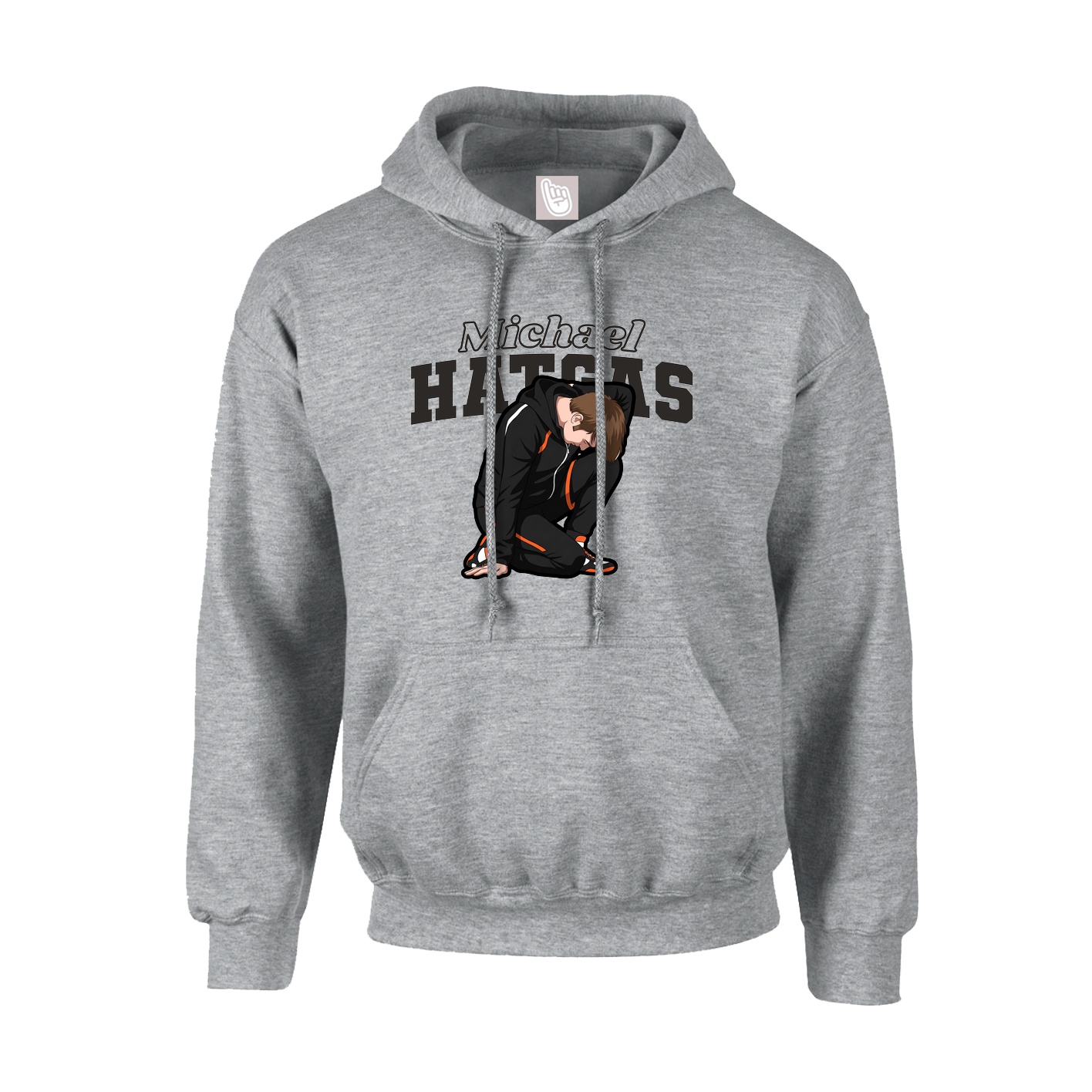 Youth Hoodie — Name Arch in Grey