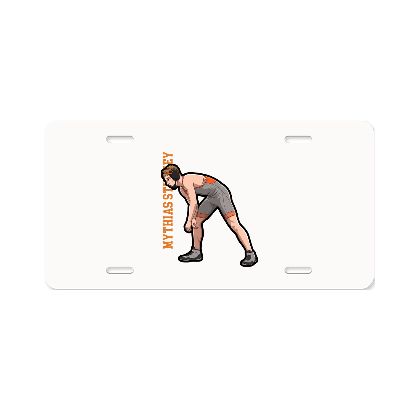 License Plate — Name Vertical in Classic