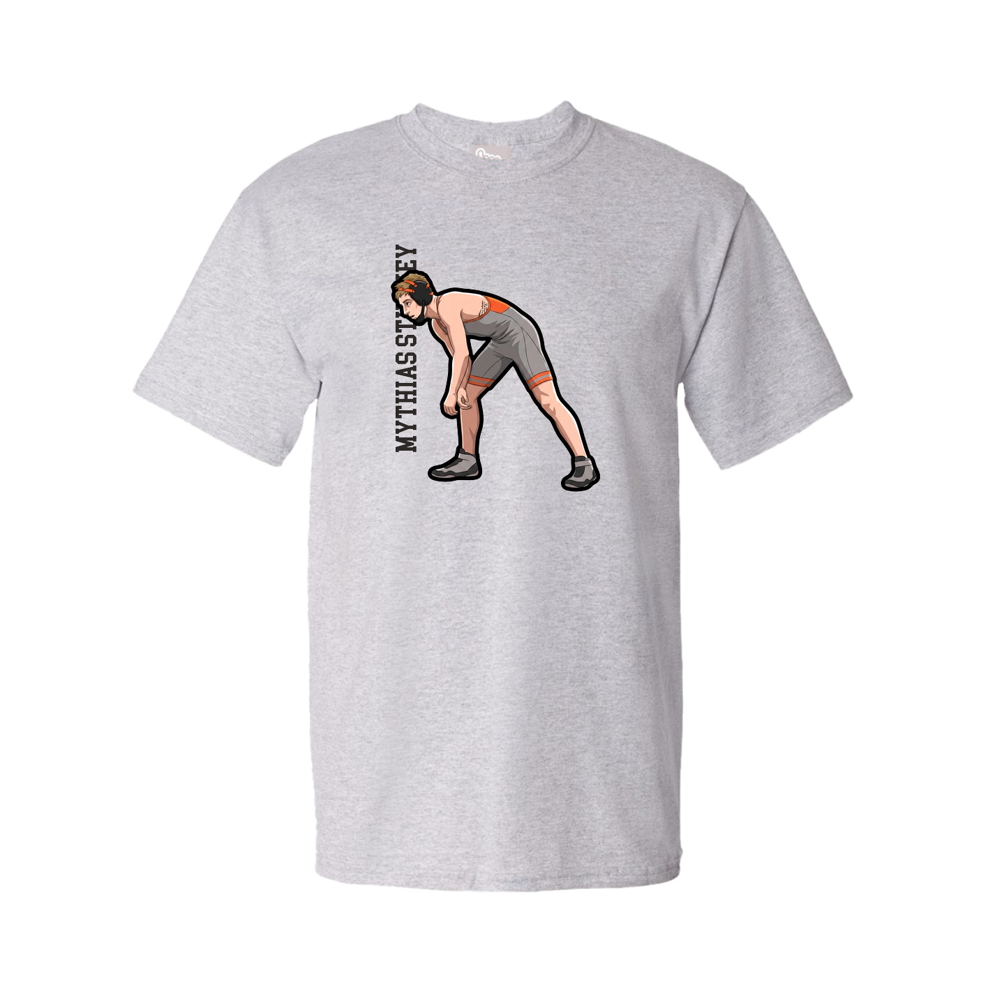 Tee — Name Vertical in Grey