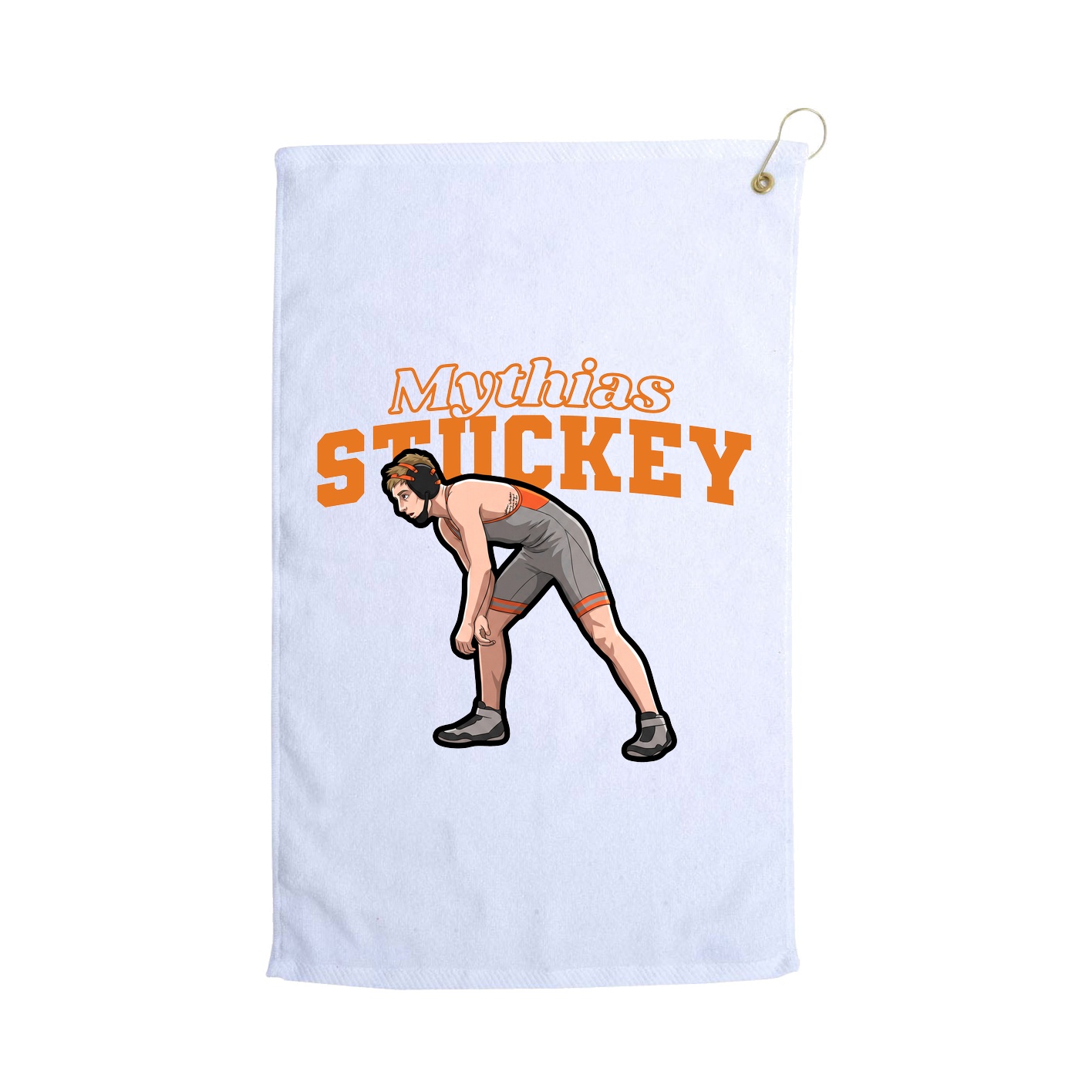 Golf Towel — Name Arch in White