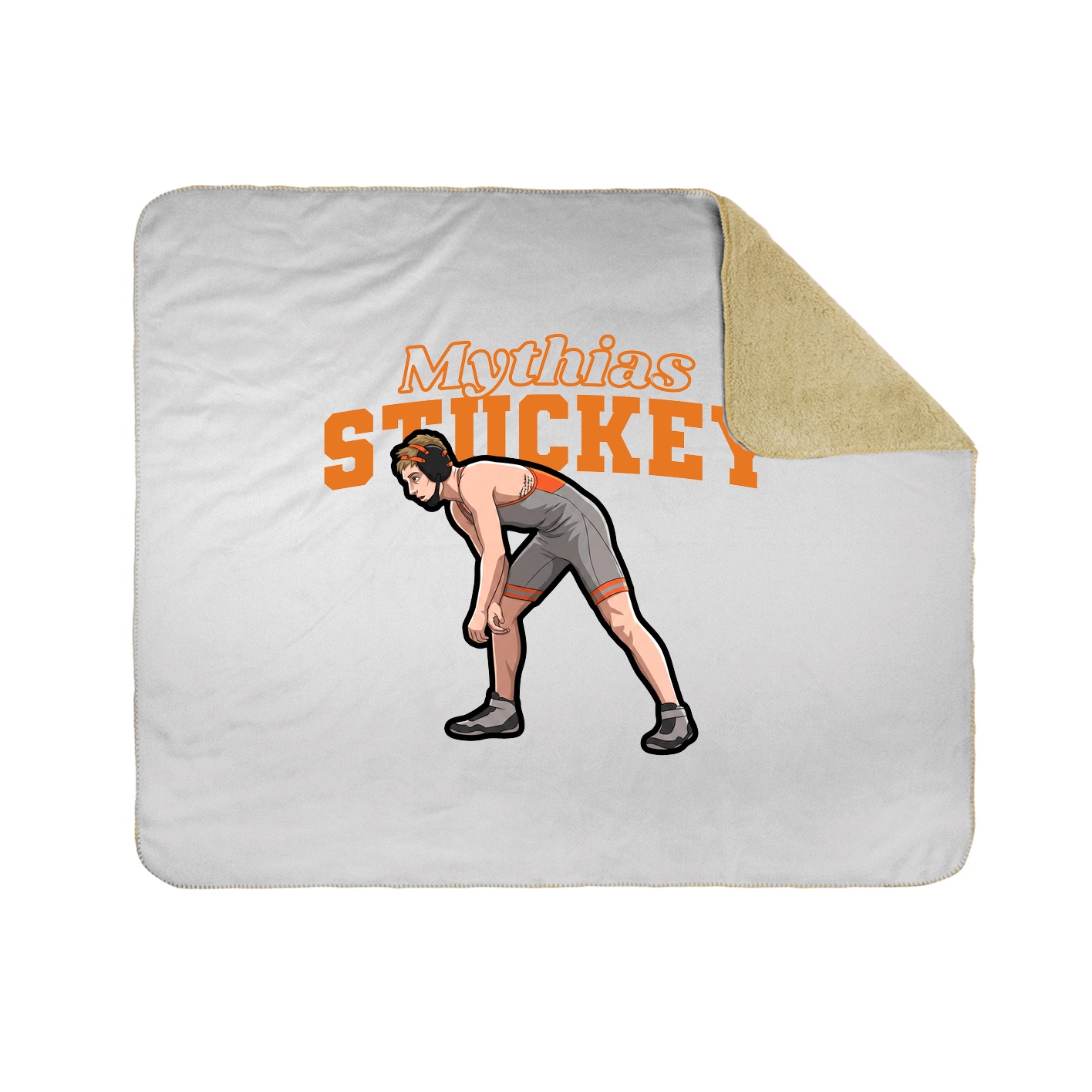 Throw Blanket — Name Arch in White