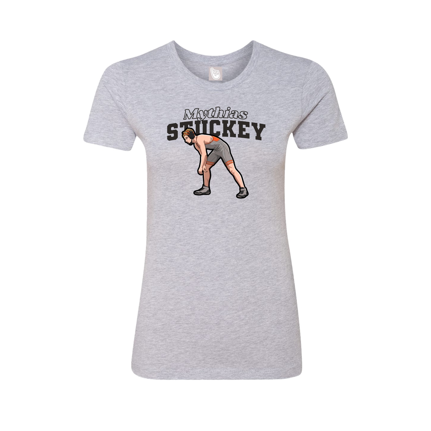 Fitted Women's Tee — Name Arch in Grey