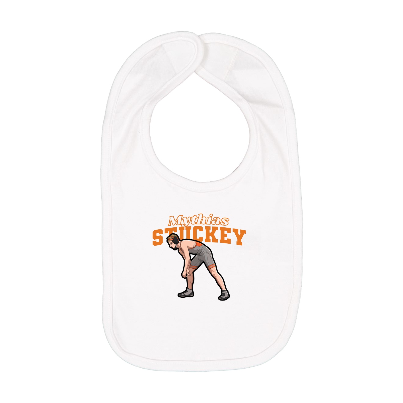 Infant Bib — Name Arch in White