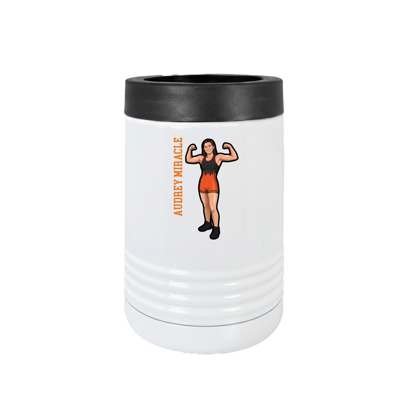 Beverage Holder — Name Vertical in White