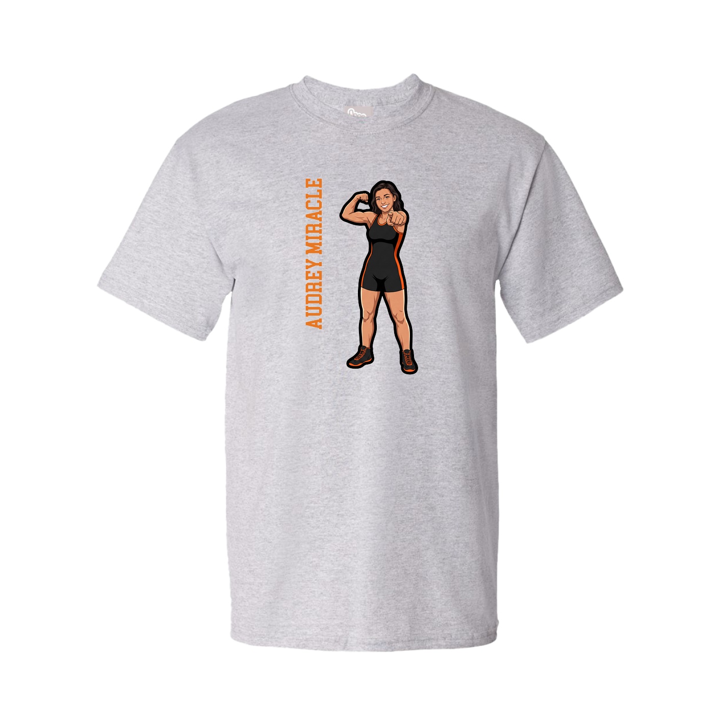 Youth Tee — Name Vertical in Grey
