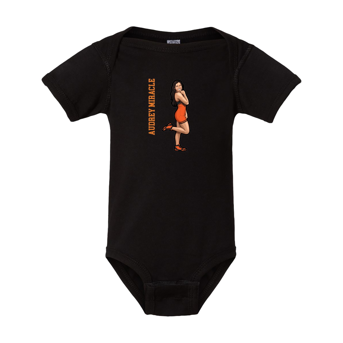 Baby Onesie — Name Vertical in Black