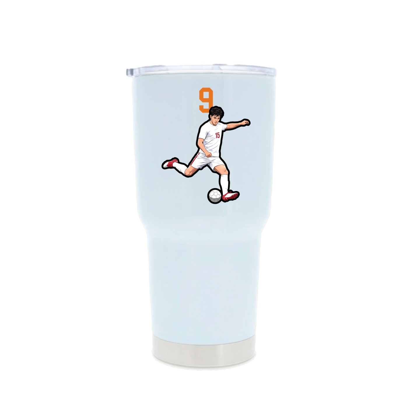 30oz Stainless Steel Tumbler — Number Top in White