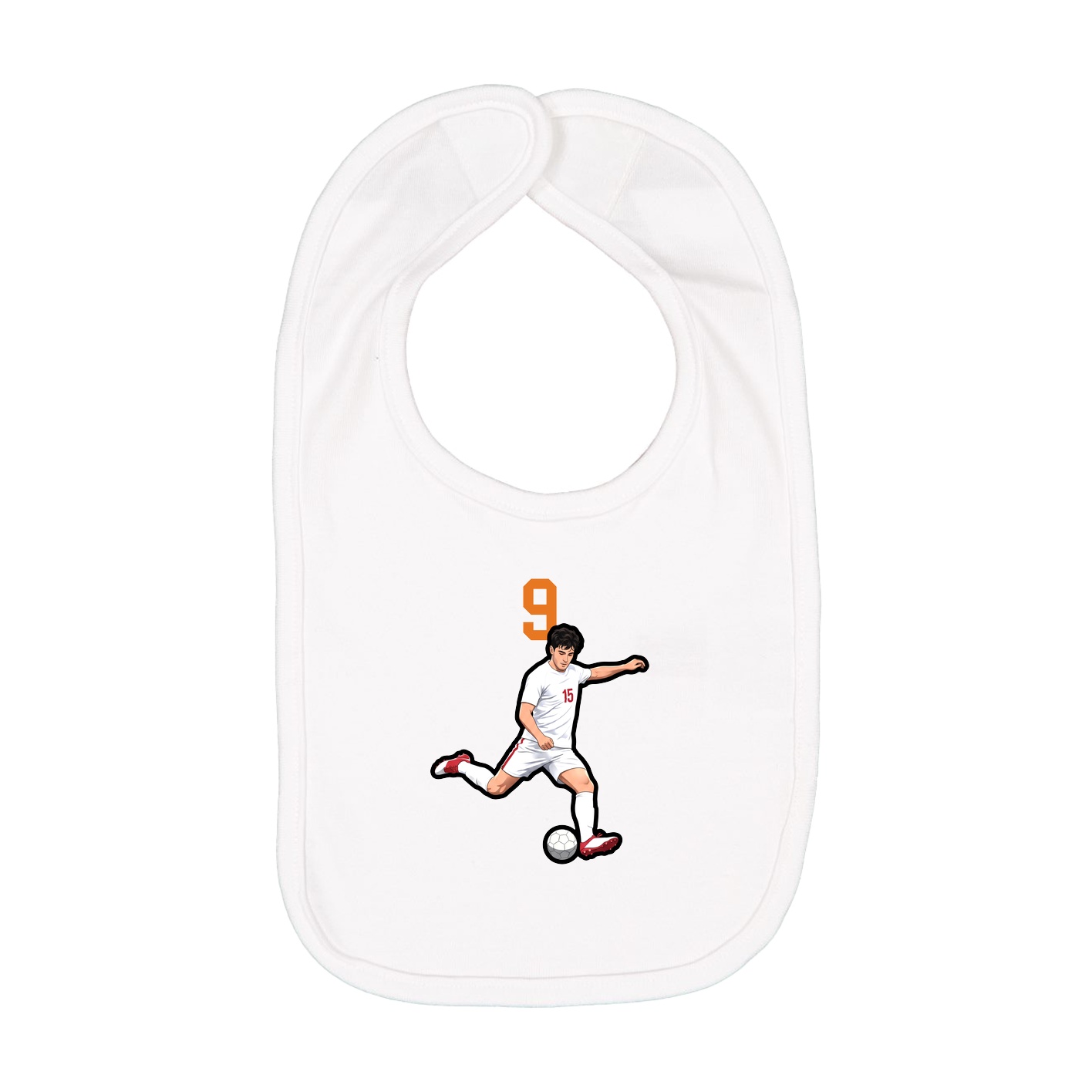 Infant Bib — Number Top in White