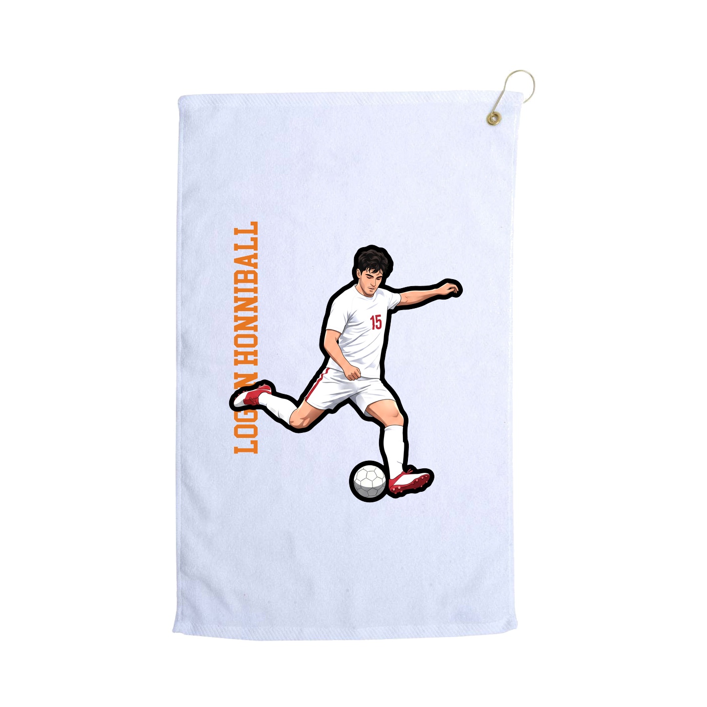 Golf Towel — Name Vertical in White