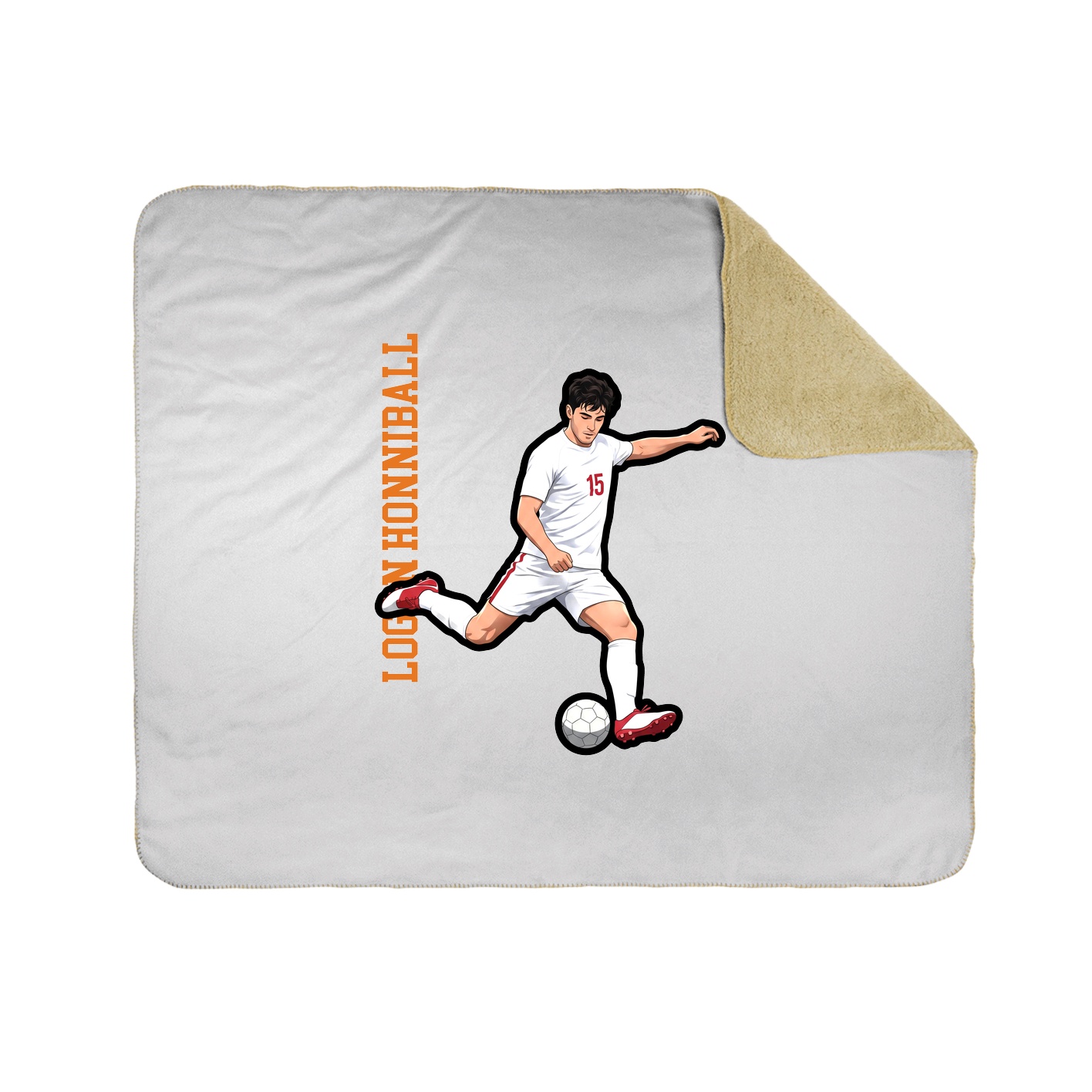 Throw Blanket — Name Vertical in White
