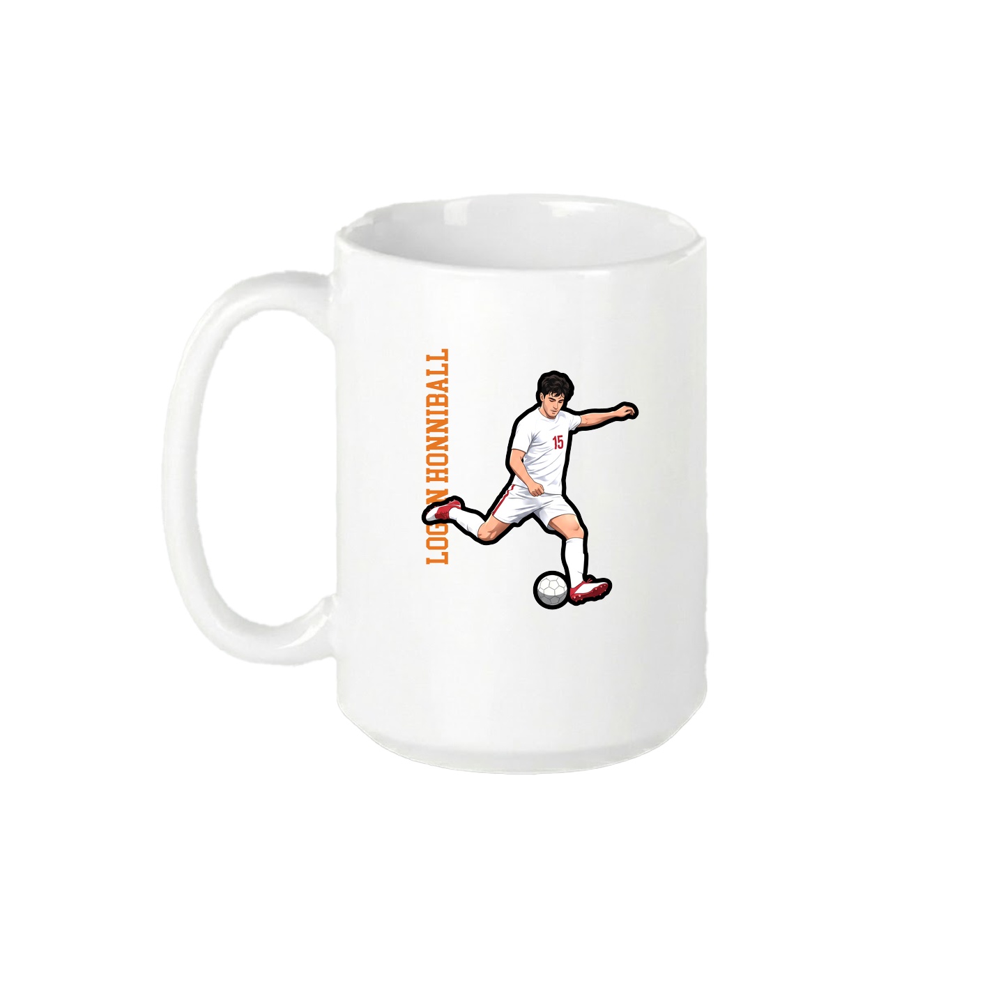 15oz Coffee Mug — Name Vertical in White