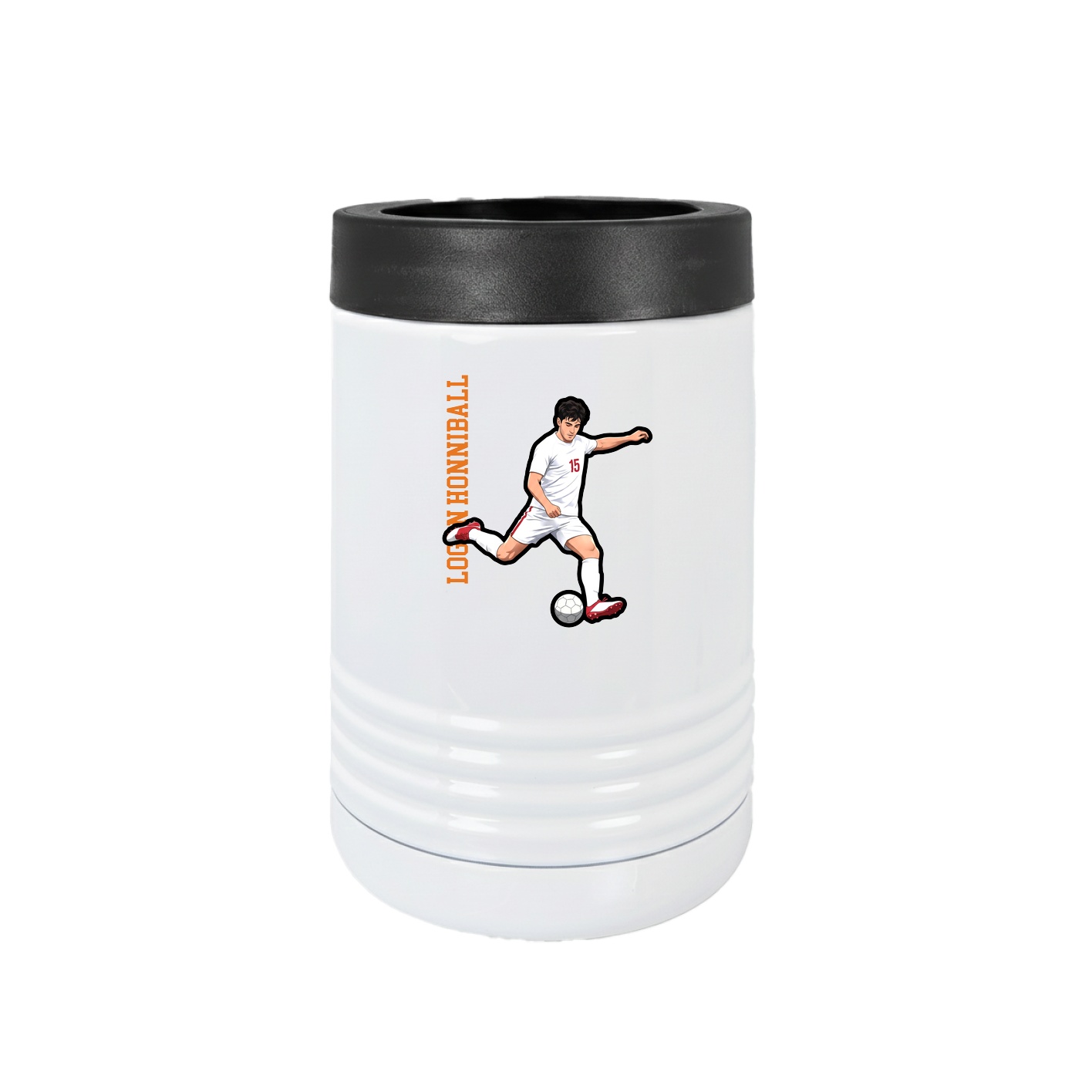 Beverage Holder — Name Vertical in White
