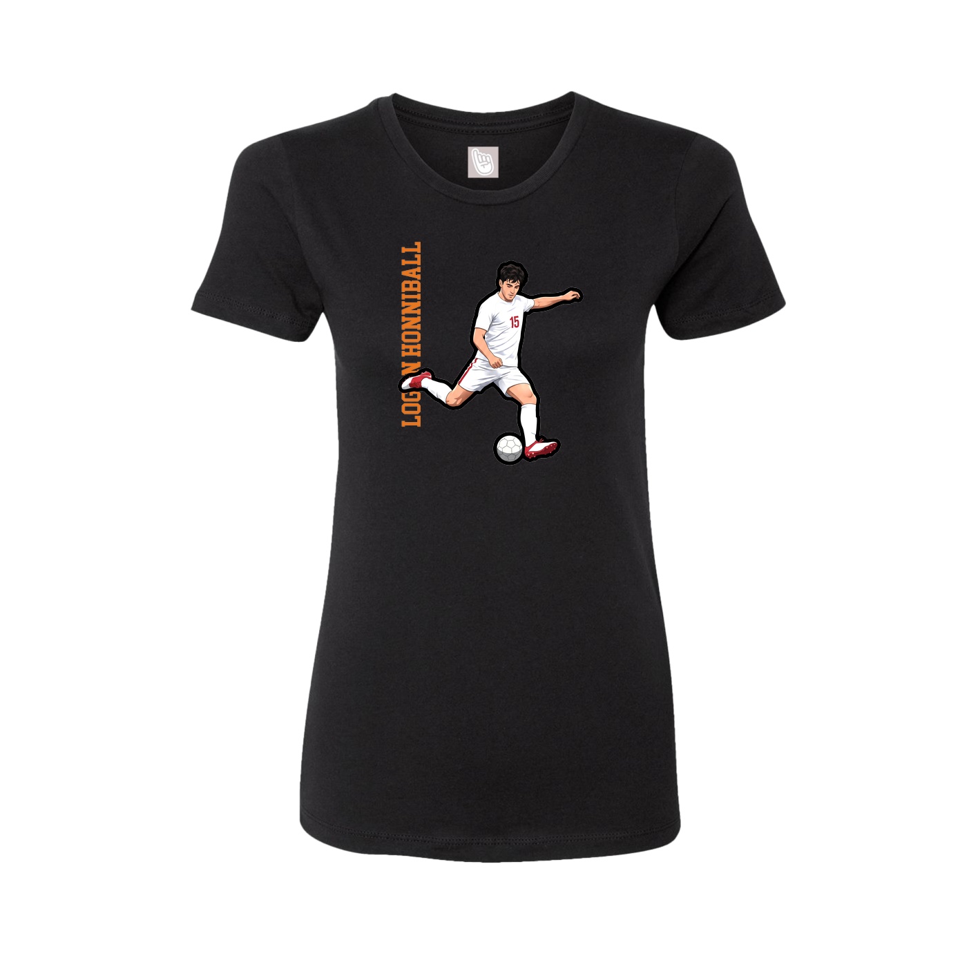 Fitted Women's Tee — Name Vertical in Black