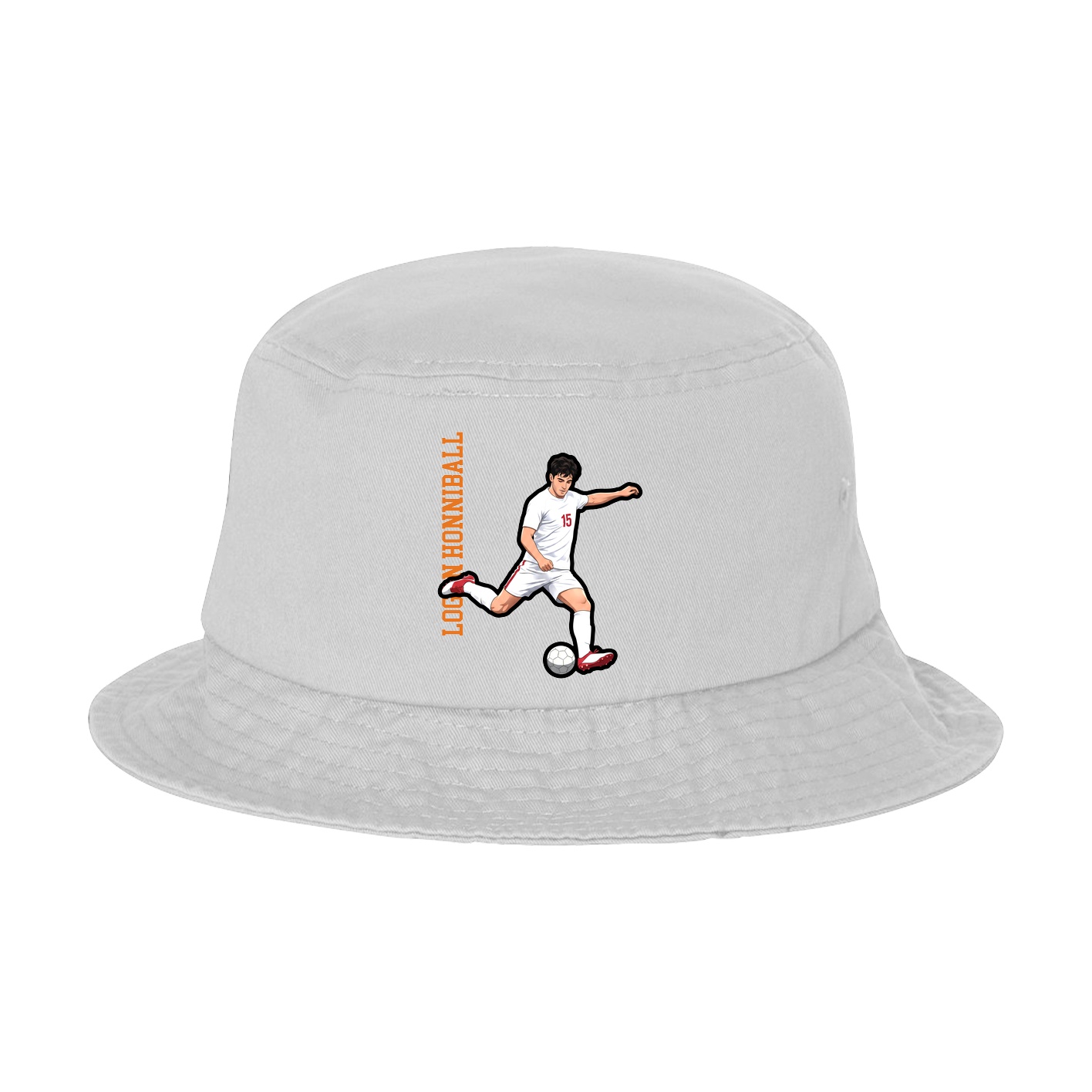 Bucket Cap — Name Vertical in White