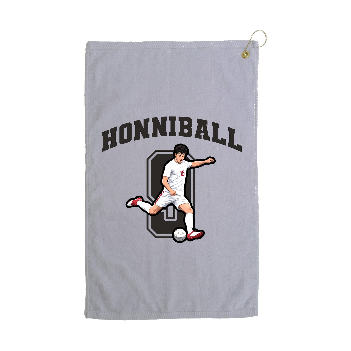 Golf Towel — Number in Grey