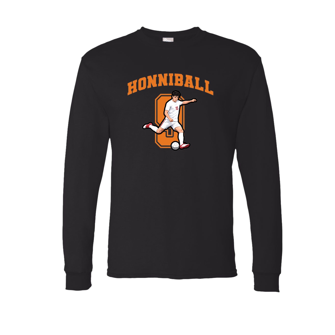 Long Sleeve Tee — Number in Black