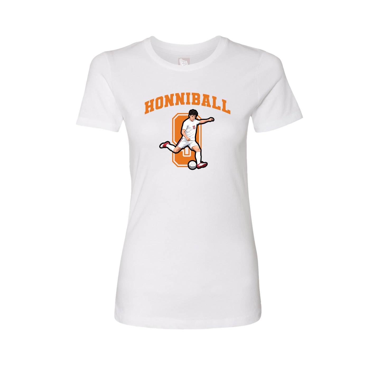 Fitted Women's Tee — Number in White