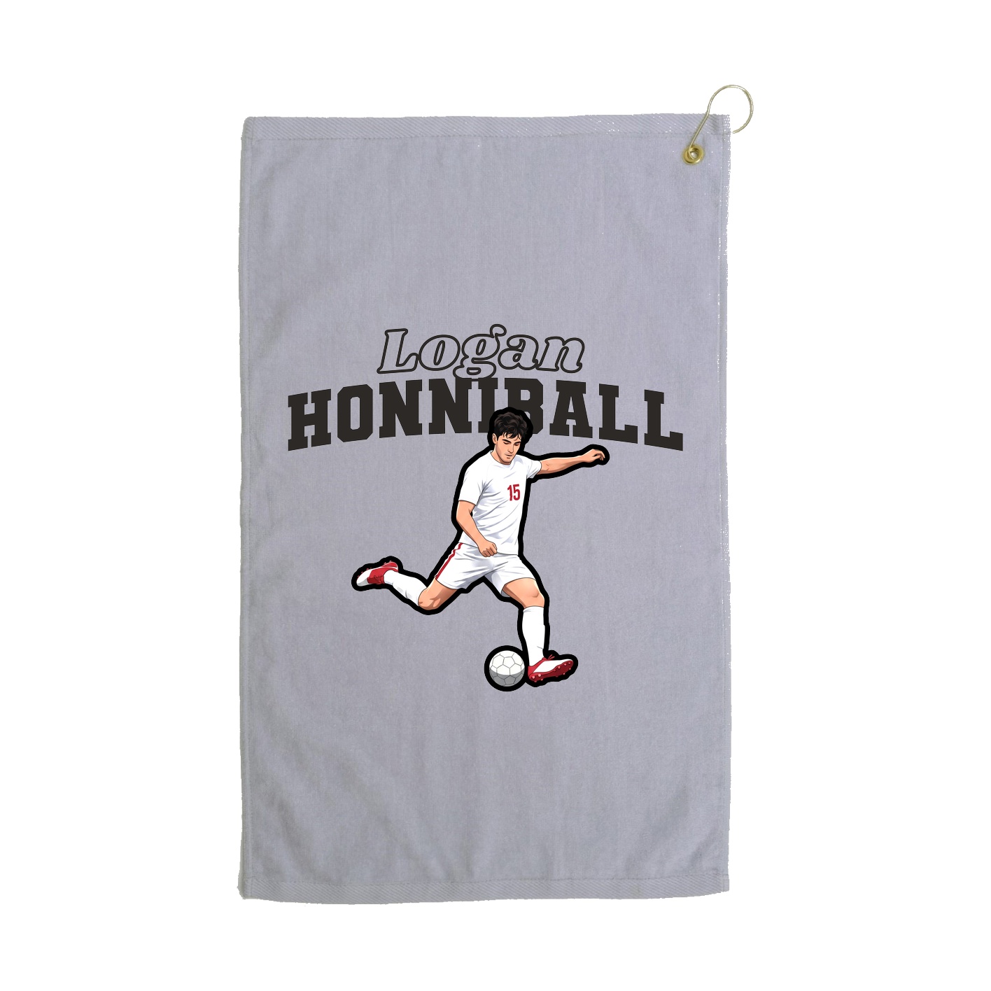 Golf Towel — Name Arch in Grey