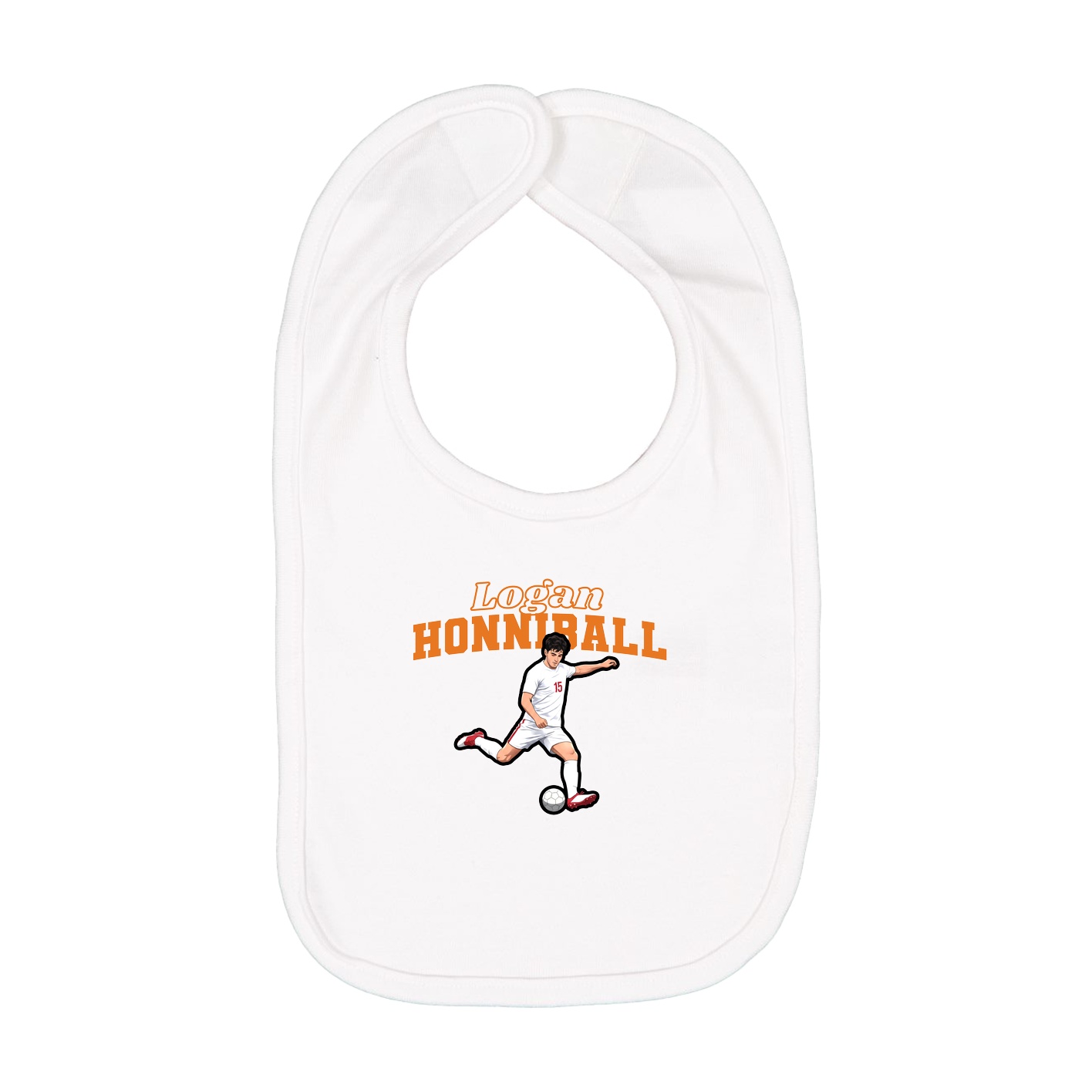 Infant Bib — Name Arch in White