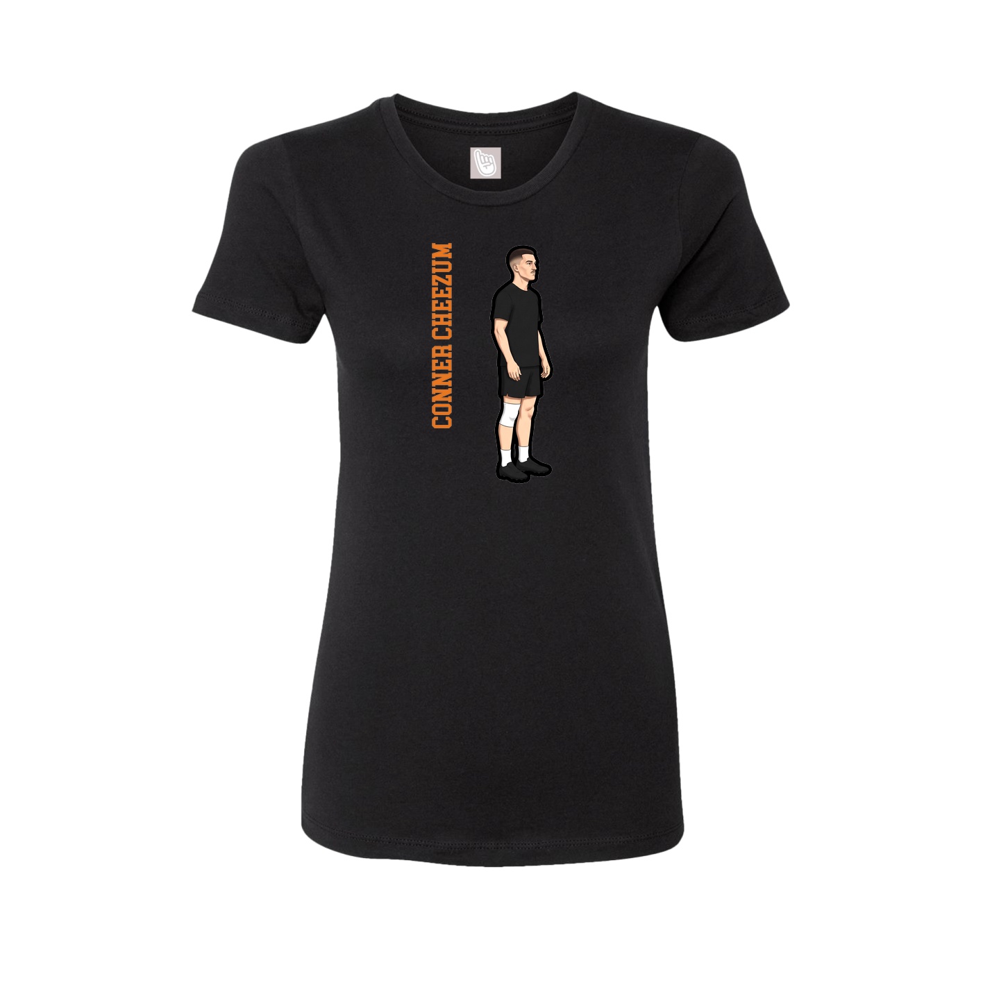 Fitted Women's Tee — Name Vertical in Black