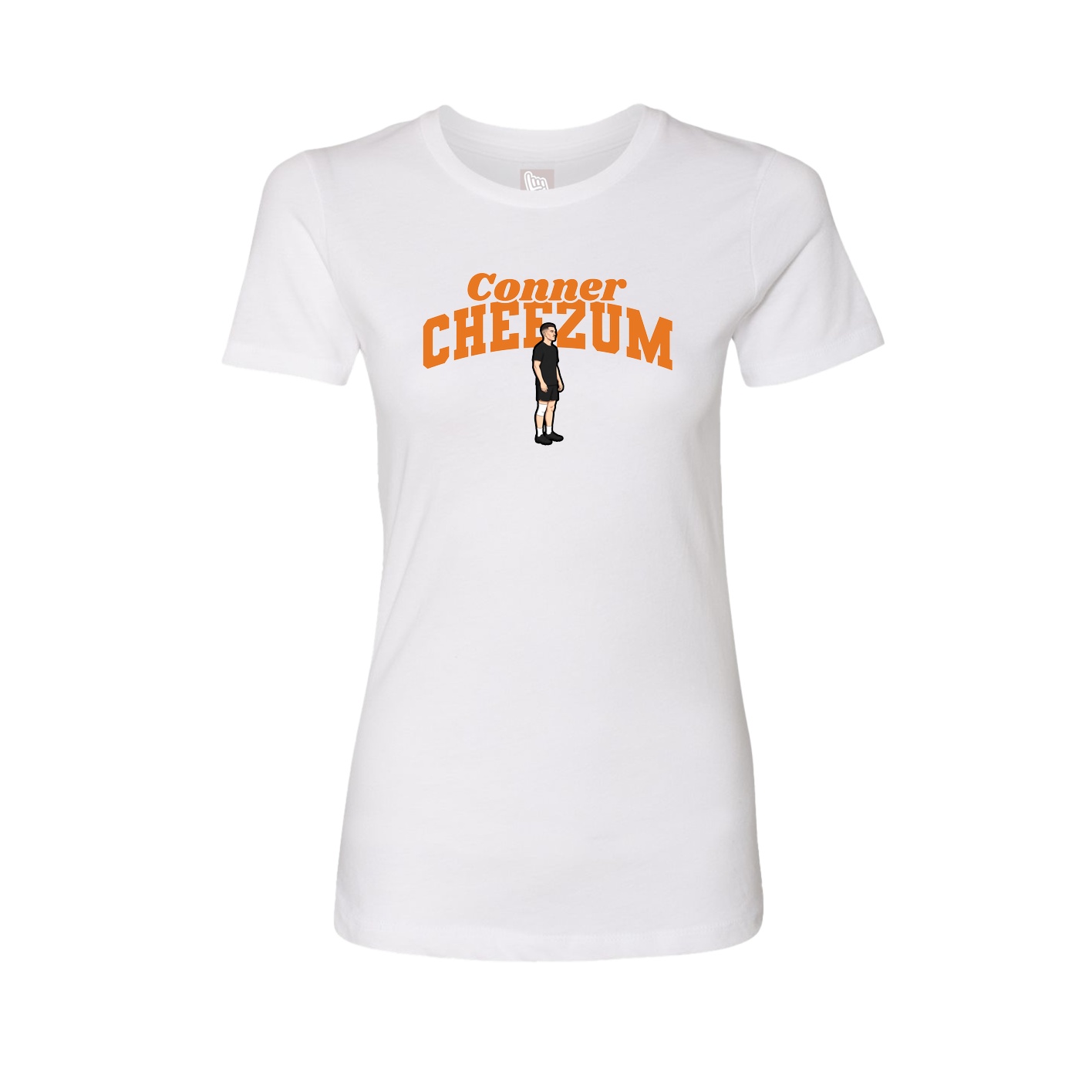 Fitted Women's Tee — Signature Arch in White