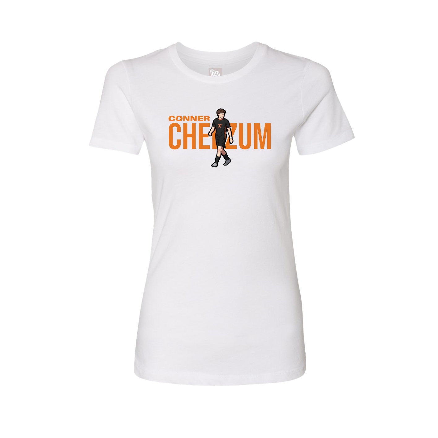 Fitted Women's Tee — Player Name in White