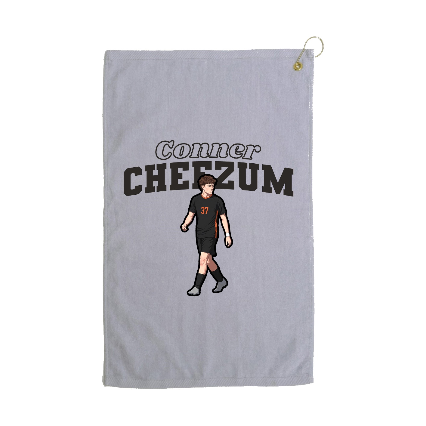 Golf Towel — Name Arch in Grey