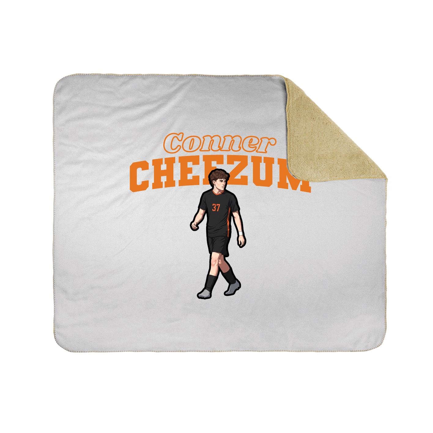 Throw Blanket — Name Arch in White