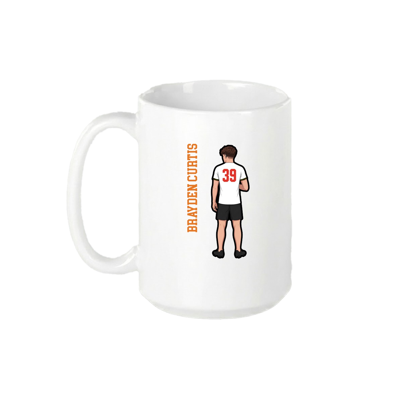 15oz Coffee Mug — Name Vertical in White
