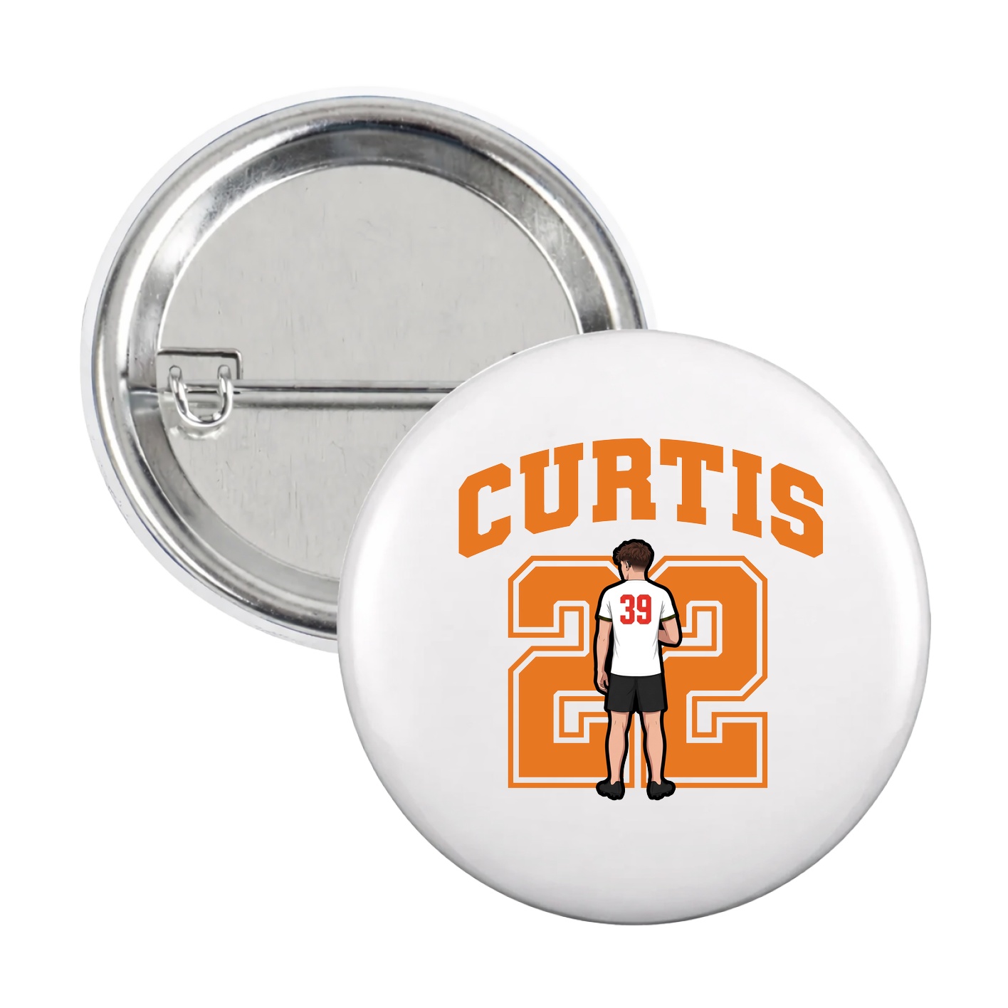 Game Day Button — Number in White