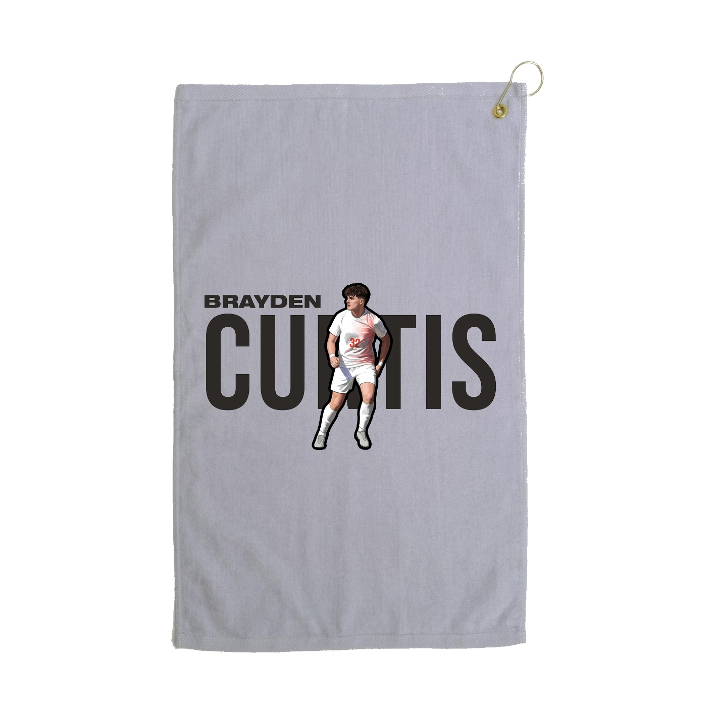 Golf Towel — Player Name in Grey