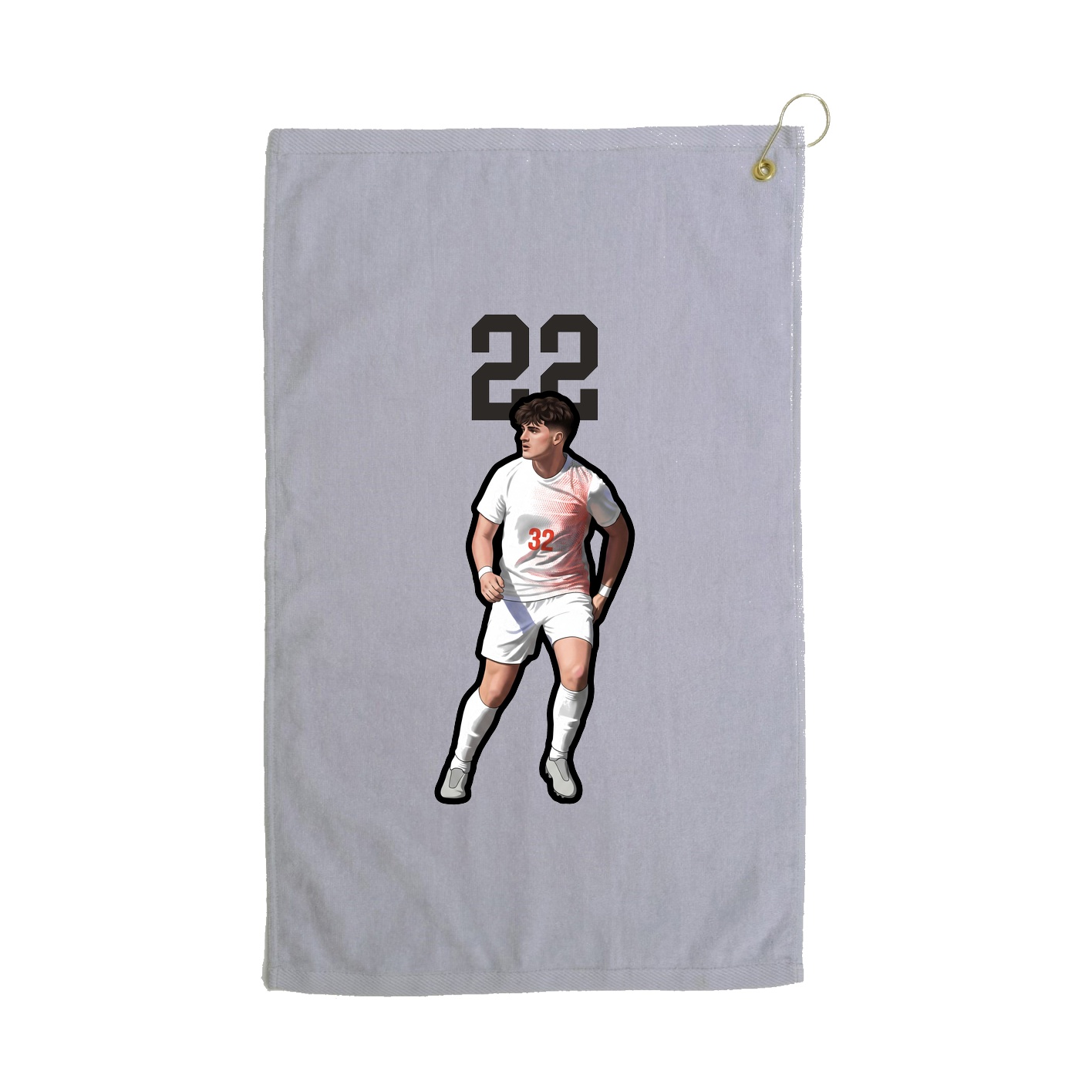 Golf Towel — Number Top in Grey