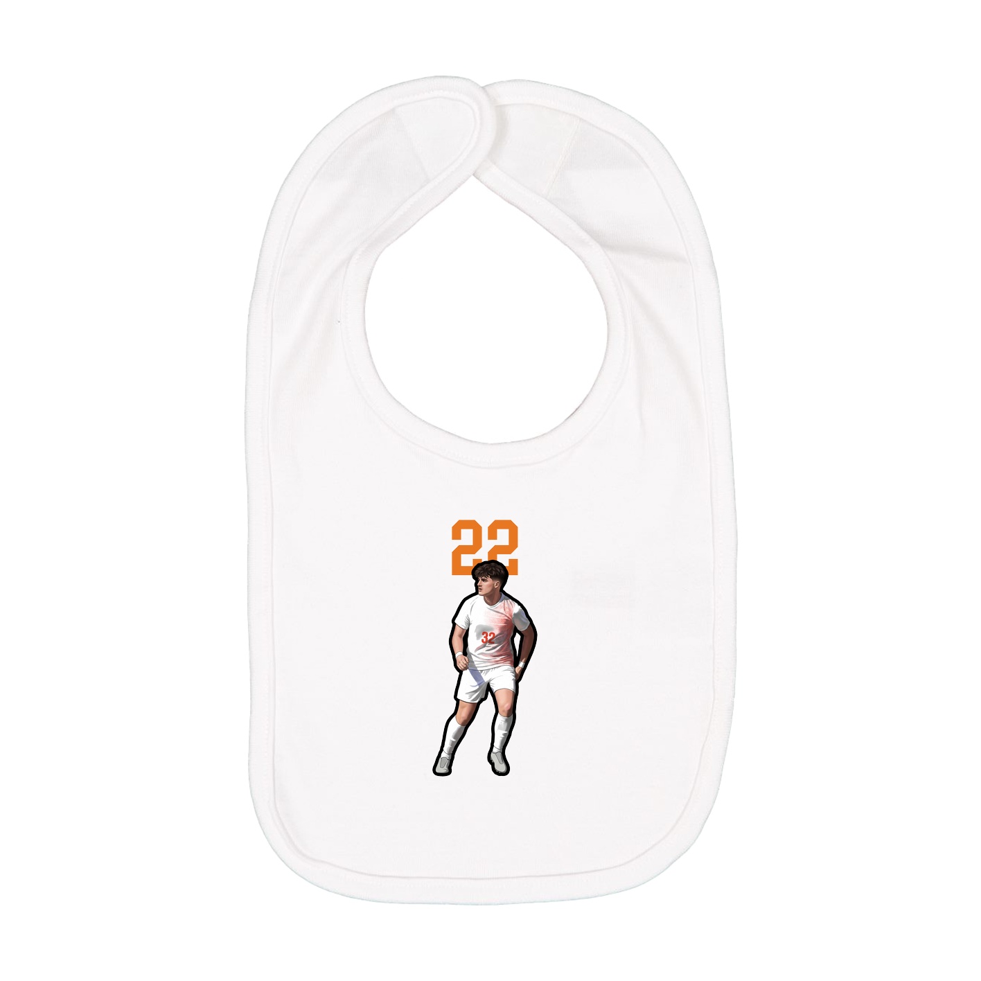 Infant Bib — Number Top in White