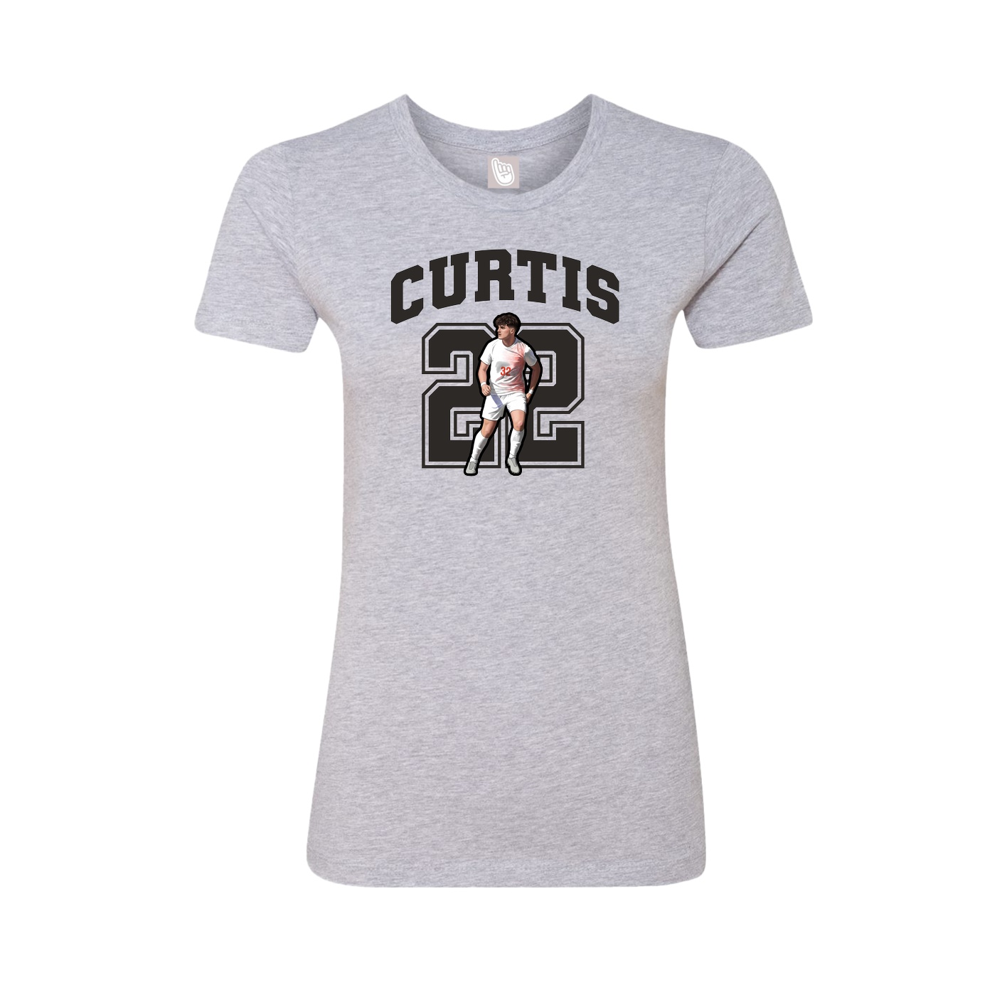 Fitted Women's Tee — Number in Grey