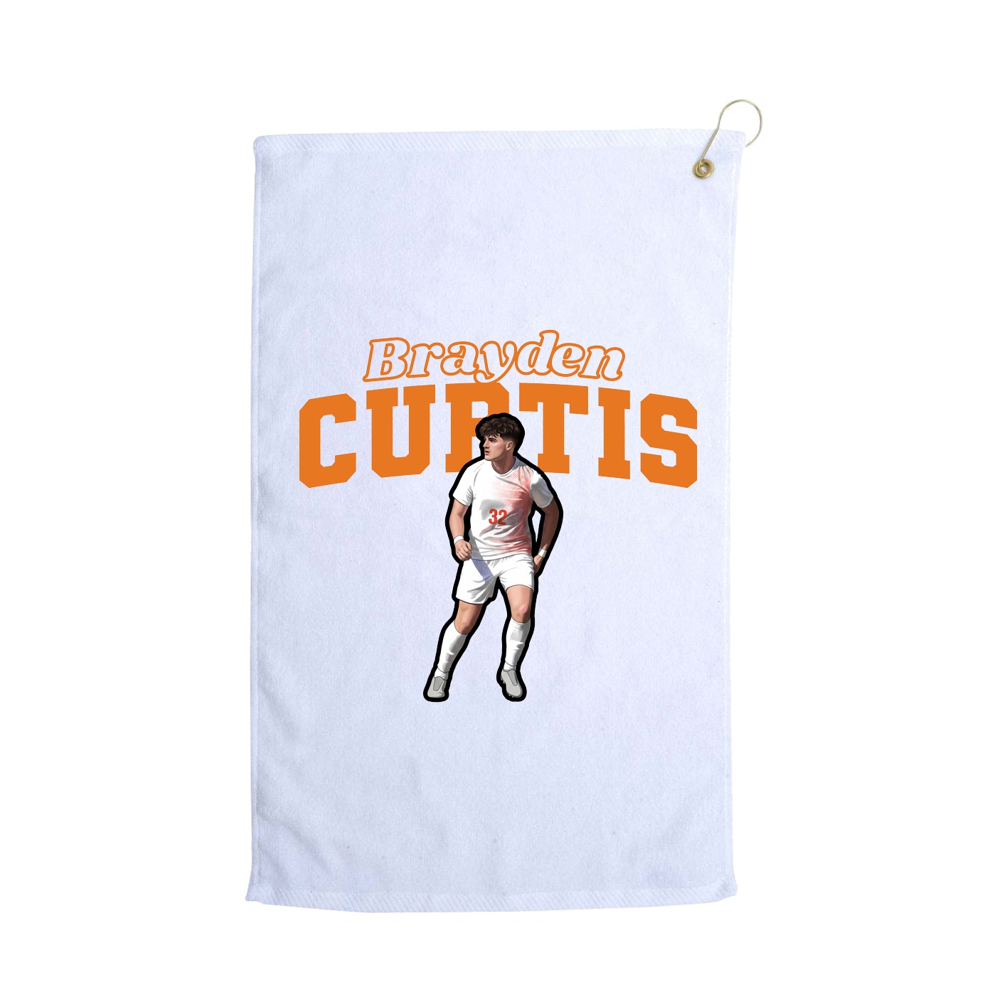 Golf Towel — Name Arch in White