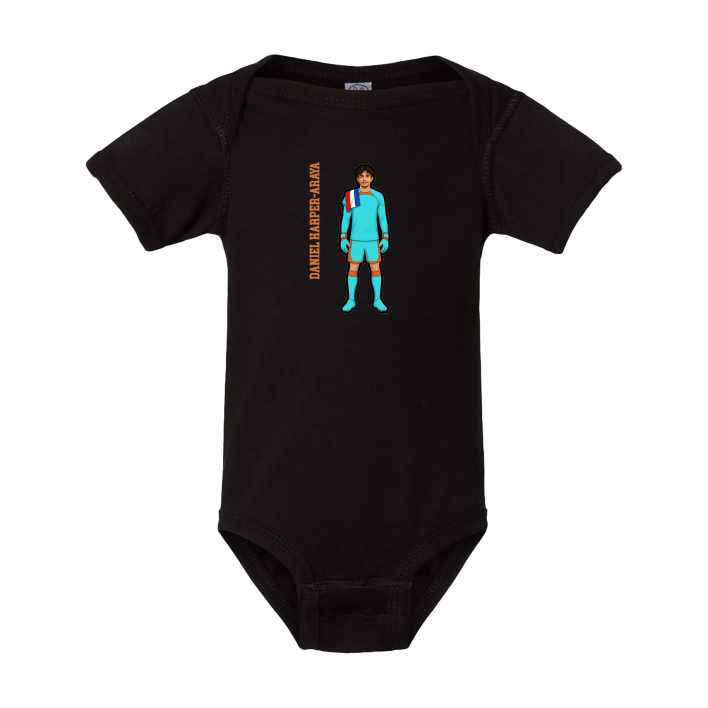 Baby Onesie — Name Vertical in Black