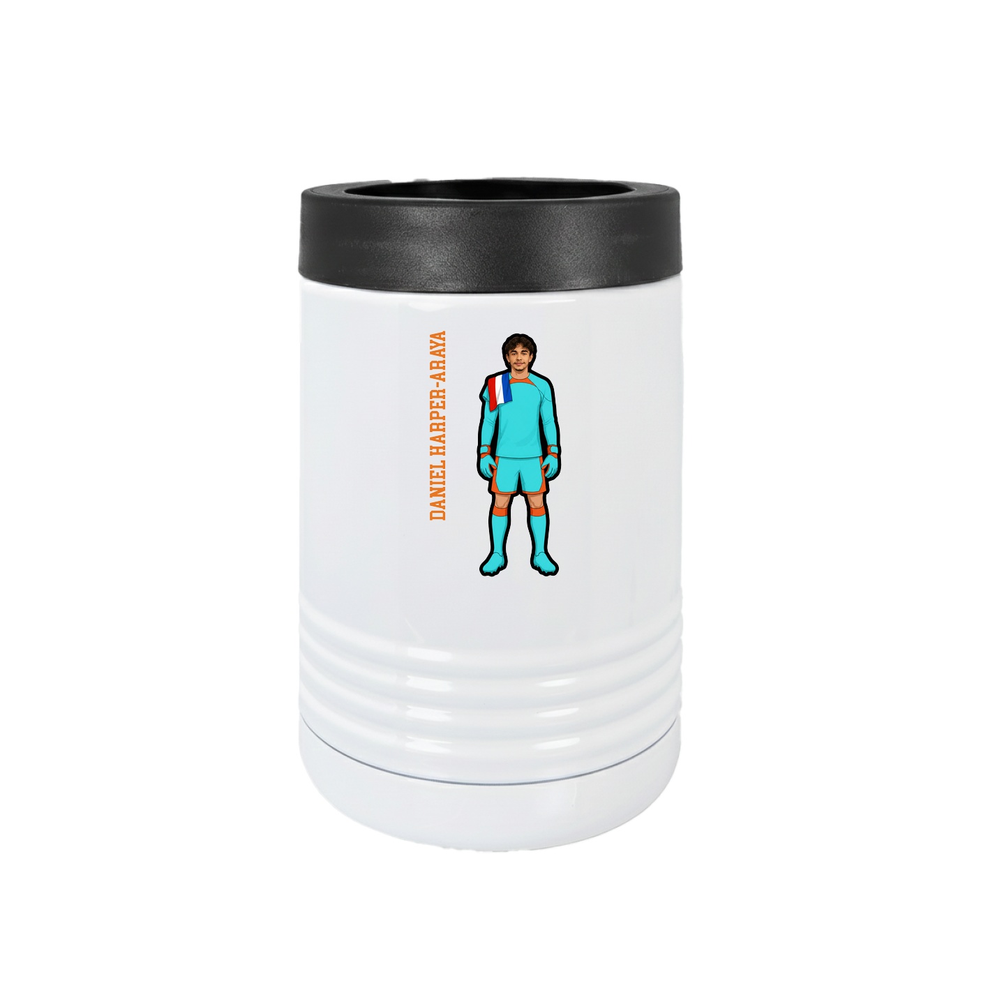 Beverage Holder — Name Vertical in White