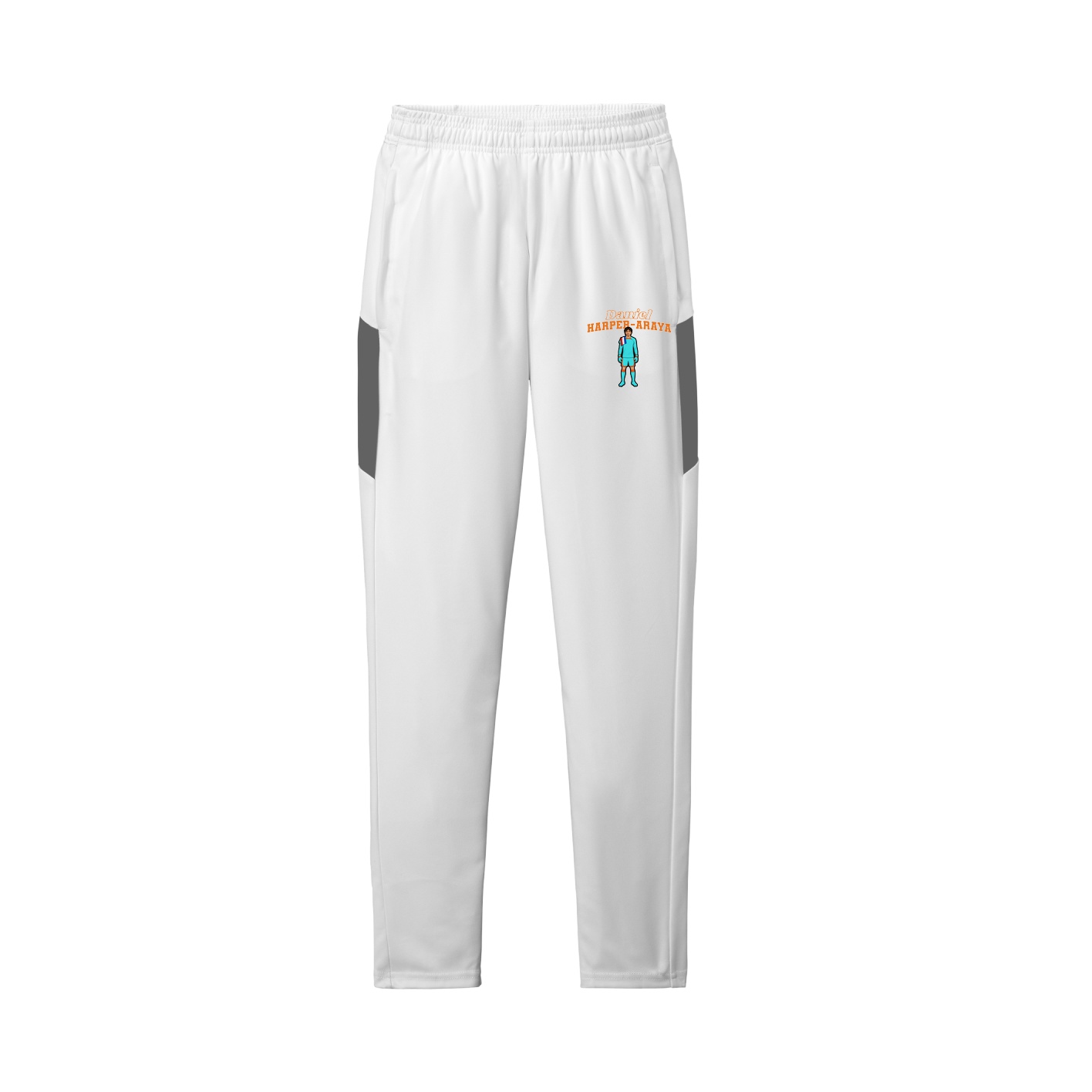 Team Travel Pant — Name Arch in White/Grey