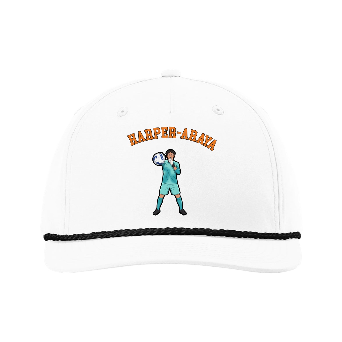 Five-Panel Classic Rope Cap — Shirsey Arch in White