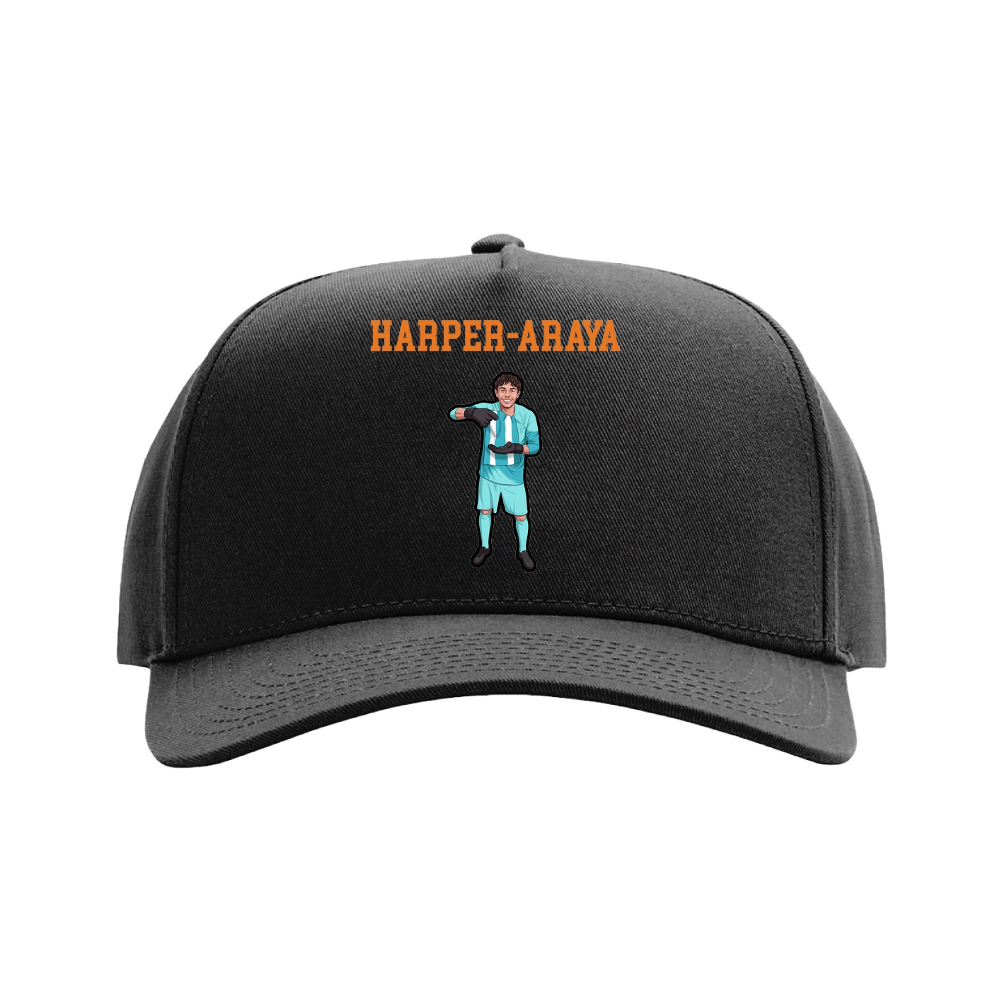 Full Fabric Five-Panel Champ Cap — Shirsey in Black