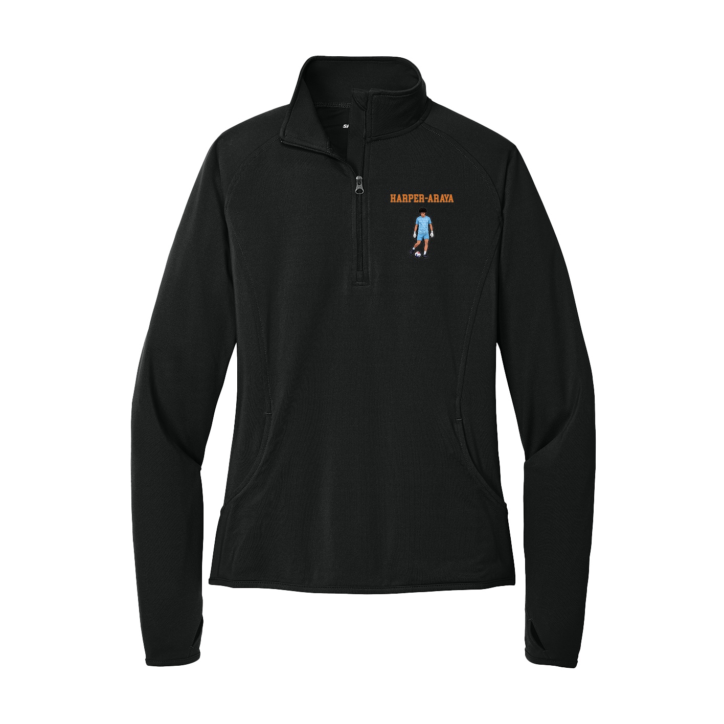 Women's Q-Zip Pullover — Shirsey in Black