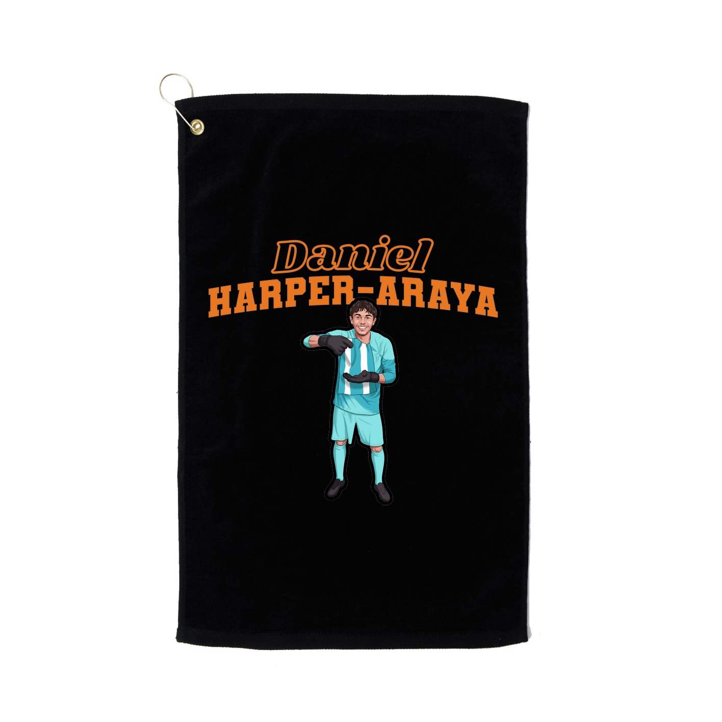 Golf Towel — Name Arch in Black