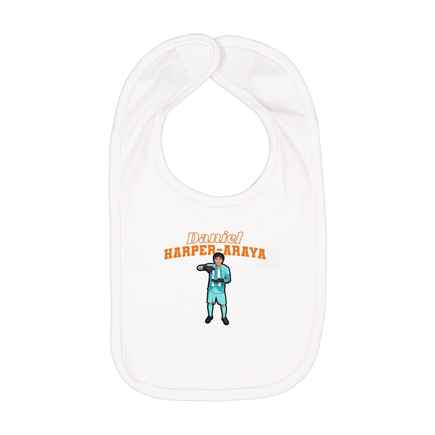 Infant Bib — Name Arch in White