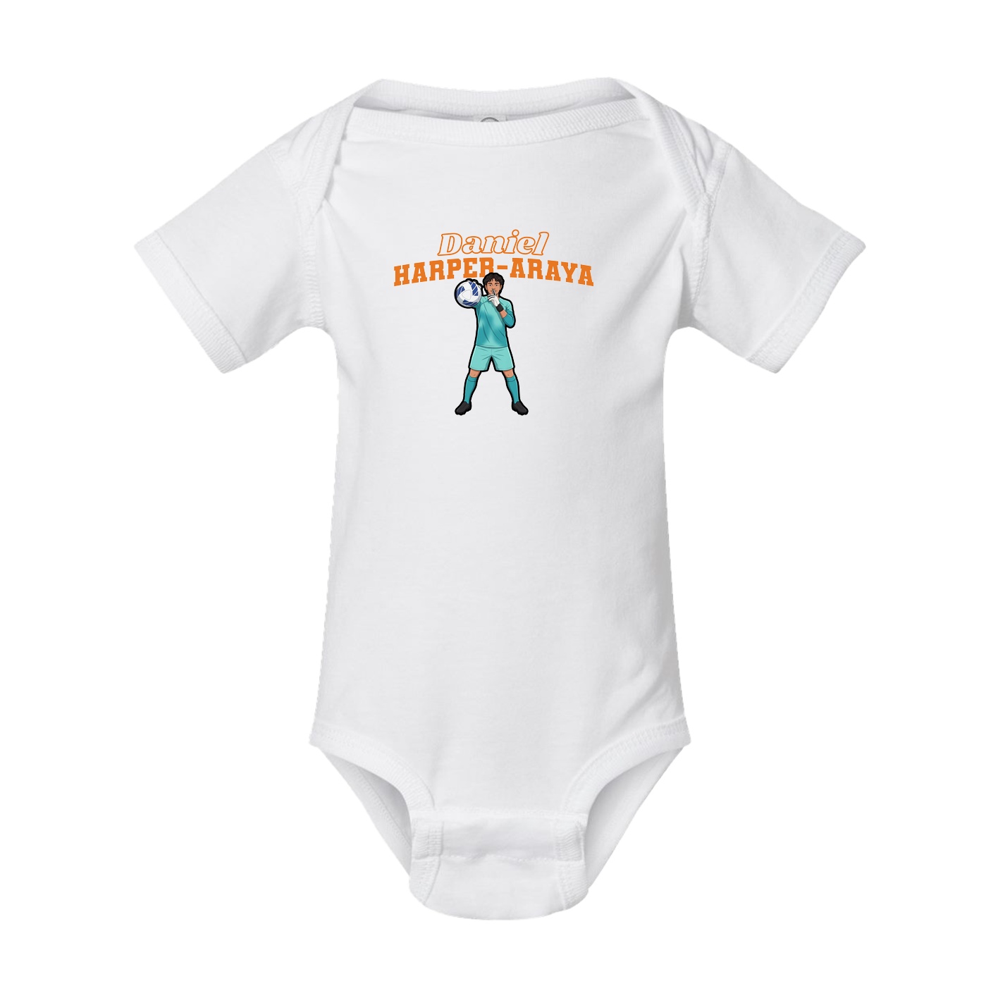 Baby Onesie — Name Arch in White