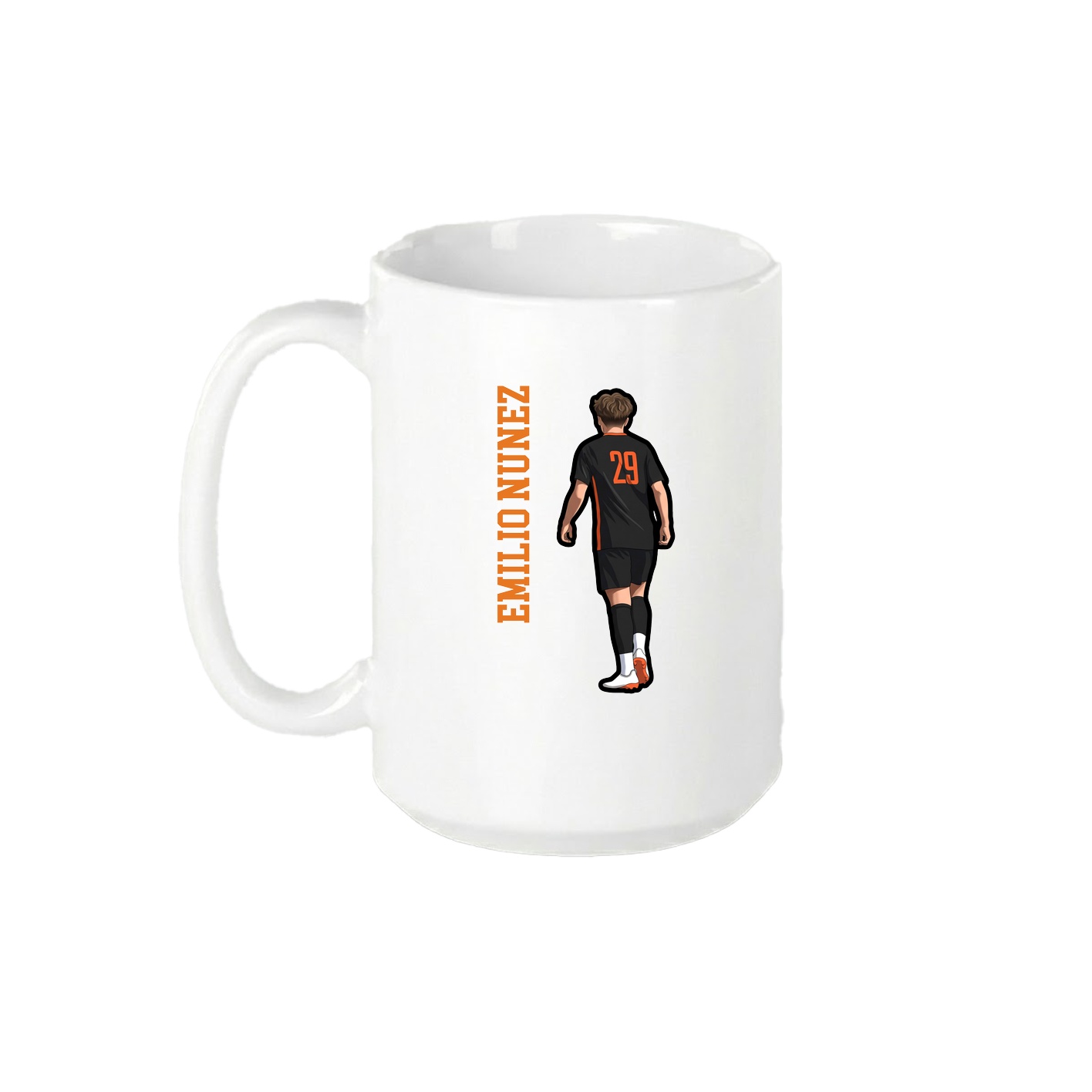 15oz Coffee Mug — Name Vertical in White