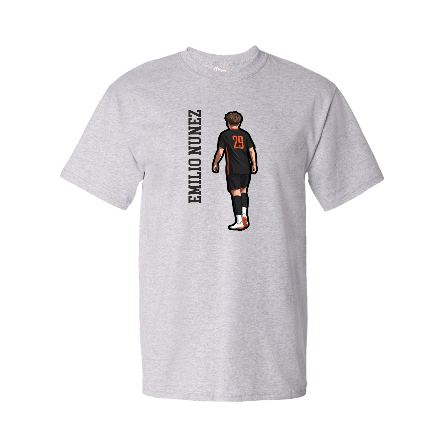 Youth Tee — Name Vertical in Grey