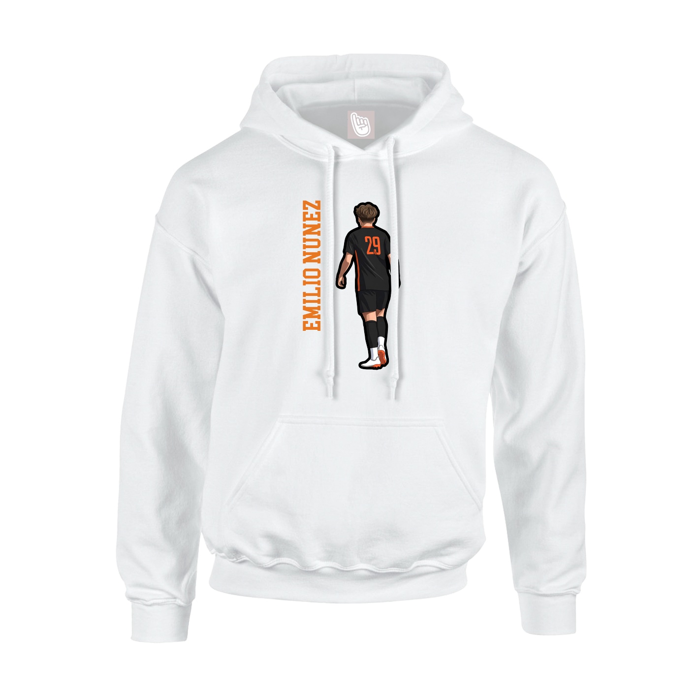 Youth Hoodie — Name Vertical in White