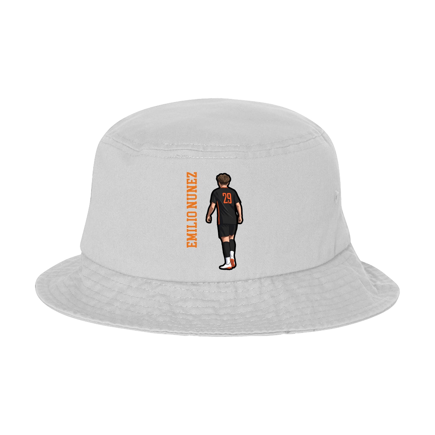 Bucket Cap — Name Vertical in White